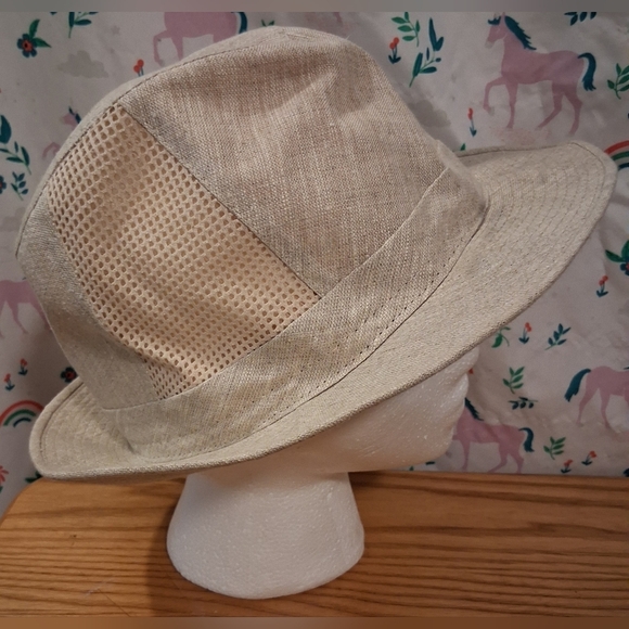 NWT Henschel Cream Italian Linen Mesh Lightweight Unisex Breezer Safari Hat SZ M main image 9